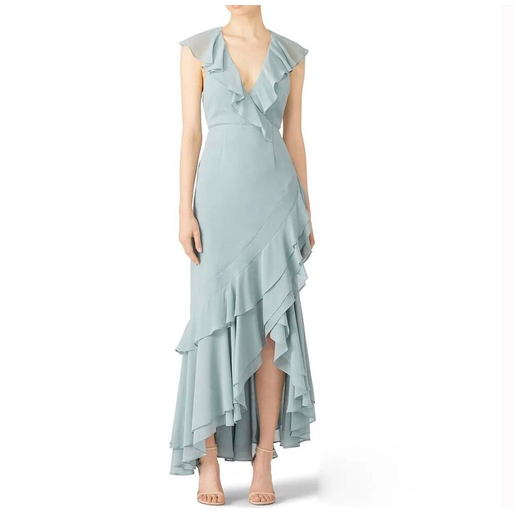 C/Meo Collective Be About You Ruffle Maxi Dress Size L Large
